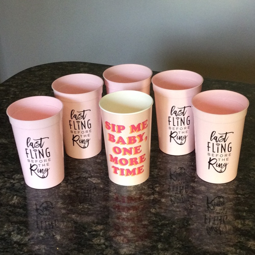 Pink Bachelorette Party Cups x 6
